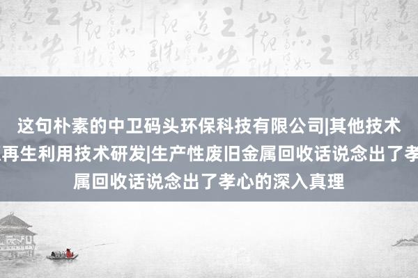 这句朴素的中卫码头环保科技有限公司|其他技术推广服务|资源再生利用技术研发|生产性废旧金属回收话说念出了孝心的深入真理