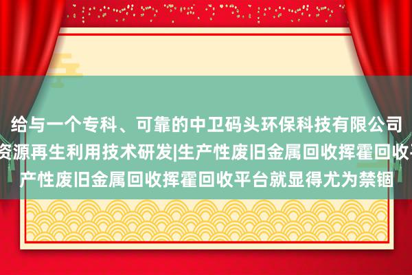 给与一个专科、可靠的中卫码头环保科技有限公司|其他技术推广服务|资源再生利用技术研发|生产性废旧金属回收挥霍回收平台就显得尤为禁锢