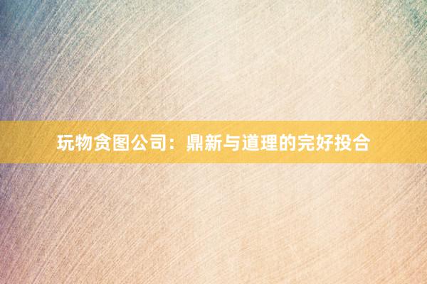 玩物贪图公司：鼎新与道理的完好投合